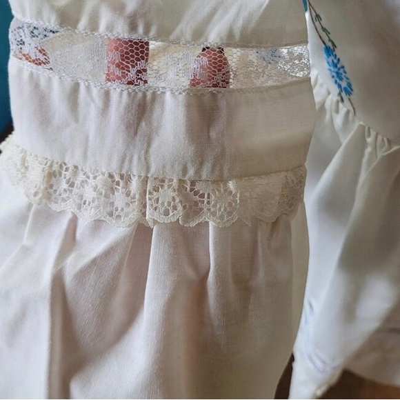 Vintage 1960s. Junket Dress. One of a Kind, vintage linens. Embroidery. US14 - Picture 5 of 5